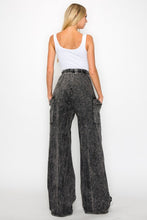 Load image into Gallery viewer, J. Her Cotton Mineral Washed Cargo Pants in Charcoal Pants J.Her   
