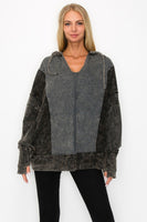 J.Her Pullover Hooded Top in Charcoal Shirts & Tops J.Her   