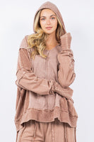 J.Her Pullover Hooded Top in Espresso Shirts & Tops J.Her   