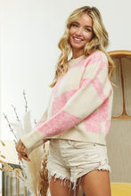 Load image into Gallery viewer, BiBi Checkered Sweater in Ivory/Pink Sweaters BiBi   
