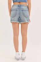 Cello Jeans Mid Waisted Baggy Shorts in Medium Denim