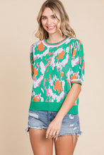 Load image into Gallery viewer, Jodifl Printed Knit Sweater in Kelly Green Shirts &amp; Tops Jodifl   
