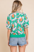 Load image into Gallery viewer, Jodifl Printed Knit Sweater in Kelly Green Shirts &amp; Tops Jodifl   
