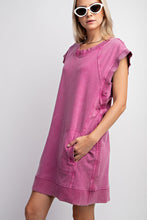 Load image into Gallery viewer, Easel Solid Color Short Terry Knit Dress in Orchid Dresses Easel   
