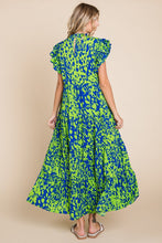 Load image into Gallery viewer, Jodifl Printed Maxi Dress with Pockets in Green ON ORDER Dresses Jodifl   
