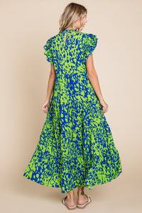 Jodifl Printed Maxi Dress with Pockets in Green ON ORDER Dresses Jodifl   