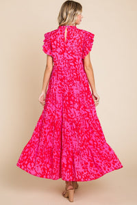 Jodifl Printed Maxi Dress with Pockets in Neon Pink ON ORDER Dresses Jodifl   
