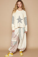 POL Star Patched Hoodie in Cream