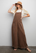 Load image into Gallery viewer, Easel Washed Cotton Jumpsuit/Overalls in Choco Brown ON ORDER Overalls Easel   
