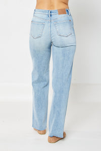 Judy Blue High Rise 90's Destroyed Straight Fit Jeans in Medium