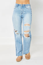 Load image into Gallery viewer, Judy Blue High Rise 90&#39;s Destroyed Straight Fit Jeans in Medium
