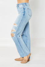 Load image into Gallery viewer, Judy Blue High Rise 90&#39;s Destroyed Straight Fit Jeans in Medium
