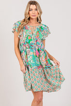 Load image into Gallery viewer, Sage+Fig Mixed Paisley Print Midi Dress in Green Dress Sage+Fig   
