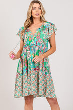 Load image into Gallery viewer, Sage+Fig Mixed Paisley Print Midi Dress in Green Dress Sage+Fig   
