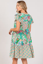 Load image into Gallery viewer, Sage+Fig Mixed Paisley Print Midi Dress in Green Dress Sage+Fig   
