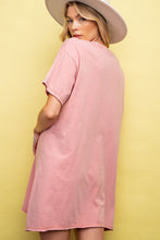 Load image into Gallery viewer, Easel Peace Patched Cotton Jersey Tunic Top in Bridal Rose Dress Easel   

