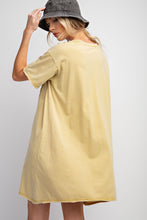 Load image into Gallery viewer, Easel Peace Patched Cotton Jersey Tunic Top in Honey Mustard Dress Easel   
