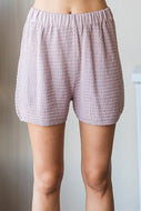 First Love Solid Color Textured Shorts in Mocha Shorts First Love   