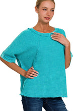 Load image into Gallery viewer, Mineral Washed Double Layer Gauze Top in Light Teal Shirts &amp; Tops Zenana   
