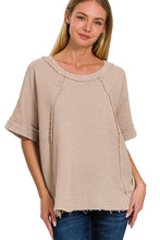 Load image into Gallery viewer, Mineral Washed Double Layer Gauze Top in Ash Mocha Shirts &amp; Tops Zenana   
