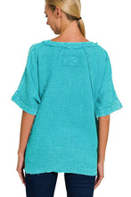 Load image into Gallery viewer, Mineral Washed Double Layer Gauze Top in Light Teal Shirts &amp; Tops Zenana   
