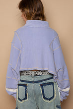 Load image into Gallery viewer, POL CROPPED High Neck Half Zip Up Top in Evening Blue
