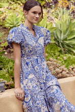 Load image into Gallery viewer, Jodifl Mixed Print Midi Dress in Blue
