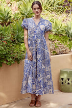 Load image into Gallery viewer, Jodifl Mixed Print Midi Dress in Blue
