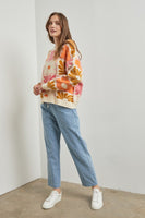 Polagram Floral Print Sweater in Cream Multi Shirts & Tops Polagram   