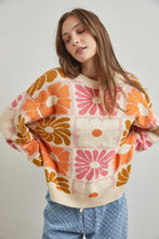 Load image into Gallery viewer, Polagram Floral Print Sweater in Cream Multi Shirts &amp; Tops Polagram   
