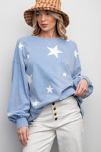 Load image into Gallery viewer, Easel Star Printed Mineral Washed Top in Peri Blue
