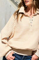 La Miel OVERSIZED Two Toned Textured Top in Chiffon