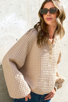 La Miel OVERSIZED Two Toned Textured Top in Chiffon