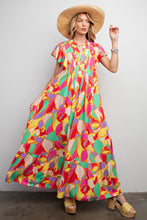 Load image into Gallery viewer, Easel Geometric Print Maxi Dress in Pink Dresses Easel   
