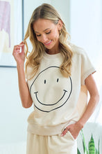 Load image into Gallery viewer, First Love Smiley Face Short Sleeve Top in Ivory Shirts &amp; Tops First Love   
