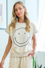 Load image into Gallery viewer, First Love Smiley Face Short Sleeve Top in Ivory Shirts &amp; Tops First Love   
