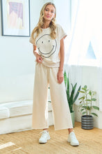 Load image into Gallery viewer, First Love Smiley Face Short Sleeve Top in Ivory Shirts &amp; Tops First Love   
