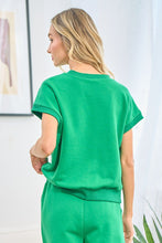 Load image into Gallery viewer, First Love Smiley Face Short Sleeve Top in Kelly Green Shirts &amp; Tops First Love   
