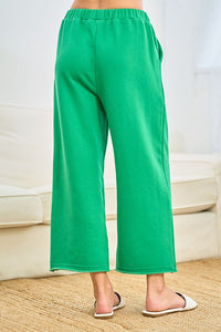 First Love Solid Color Cropped Pants in Kelly Green Pants First Love   