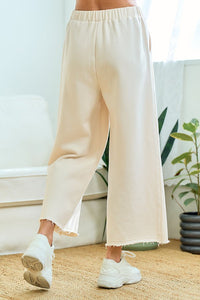 First Love Solid Color Cropped Pants in Ivory Pants First Love   