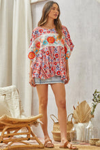 Load image into Gallery viewer, Savana Jane Multi Colored Knit Poncho Top with Floral Embroidery ON ORDER Top Savanna Jane   
