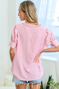 First Love Vertical Striped Top in Pink