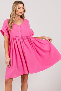 Sage+Fig Oversized Cotton Gauze Dress in Pink Dresses Sage+Fig   