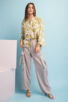 ee:some OVERSIZED Printed Dolman Sleeve Top in Avocado