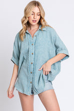 Load image into Gallery viewer, Sewn+Seen OVERSIZED Button Down Top in Light Blue
