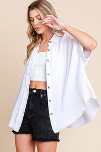 Sewn+Seen OVERSIZED Button Down Top in White