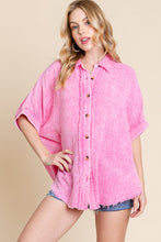 Load image into Gallery viewer, Sewn+Seen OVERSIZED Button Down Top in Pink
