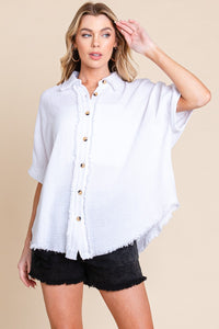 Sewn+Seen OVERSIZED Button Down Top in White