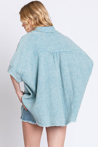 Sewn+Seen OVERSIZED Button Down Top in Light Blue