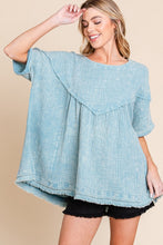 Load image into Gallery viewer, Sewn+Seen Oversized Cotton Gauze Baby Doll Top in Blue Shirts &amp; Tops Sewn+Seen   
